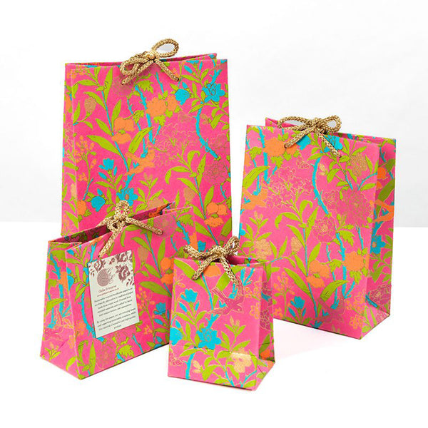 Floral Vine Gift Bags - Pink