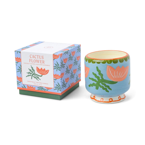 Adopo Flower Ceramic Boxed Candle - Cactus Flower