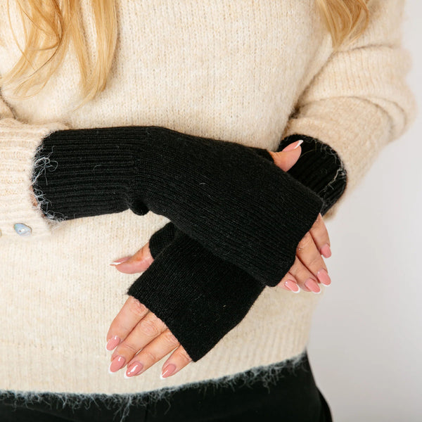 Freya Fingerless Gloves - Black
