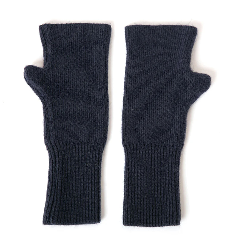 Freya Fingerless Gloves - Navy