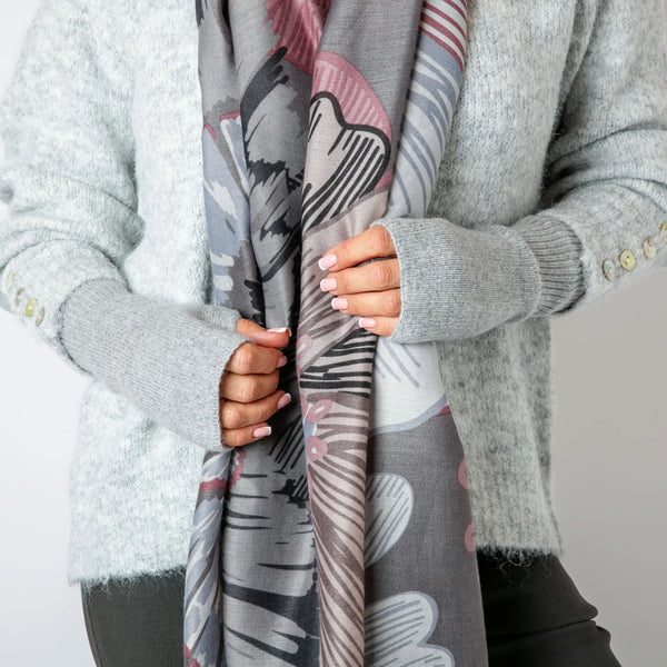 Freya Fingerless Gloves - Silver Grey