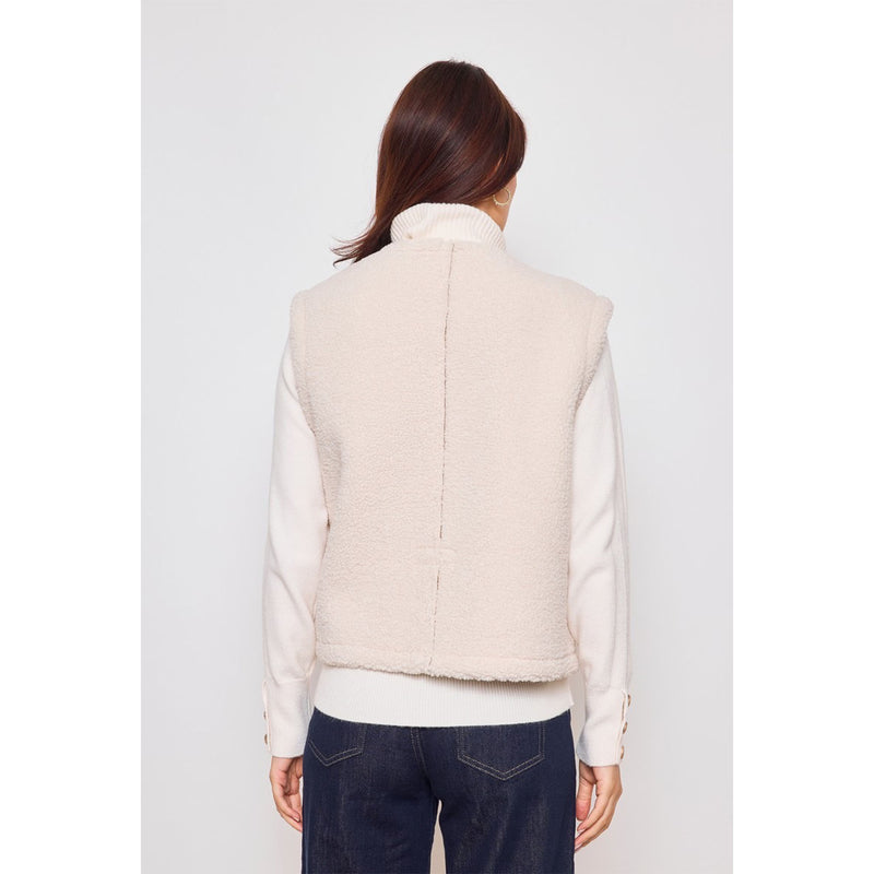 Giulia Reversible Sheepskin Gilet - Ecru