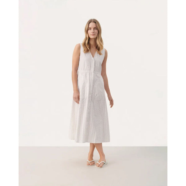 Gullfrid Dress - Bright White Stripe