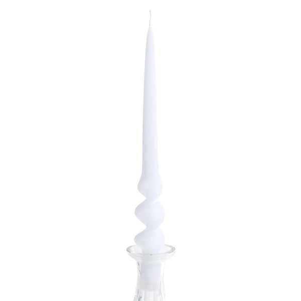Hand Turned Taper Candle - White