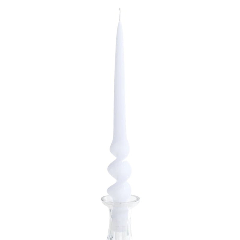 Hand Turned Taper Candle - White