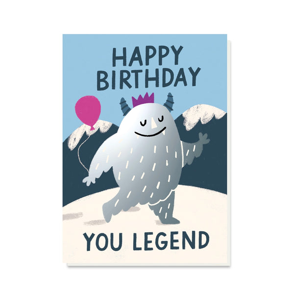 Happy Birthday You Legend Yeti Card