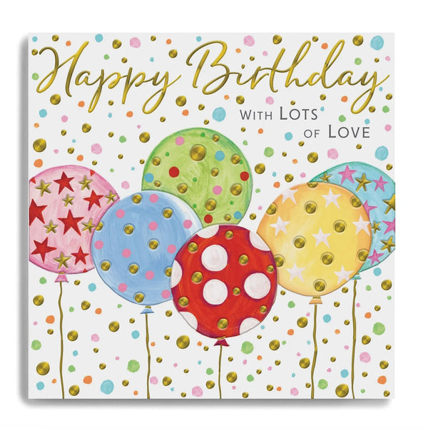 Happy Birthday Lots of Love Balloons Card