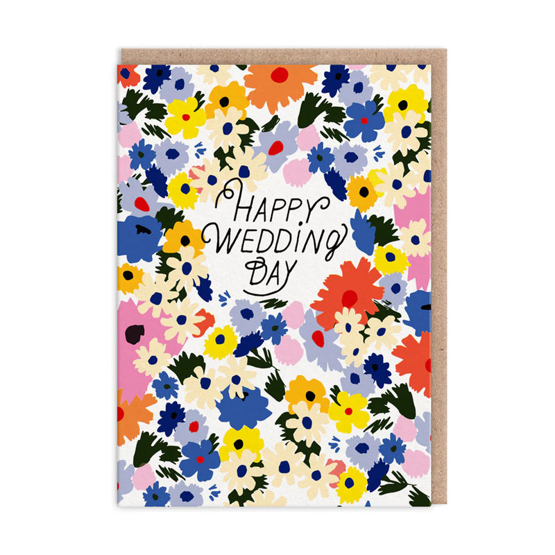 Happy Wedding Day Floral Card