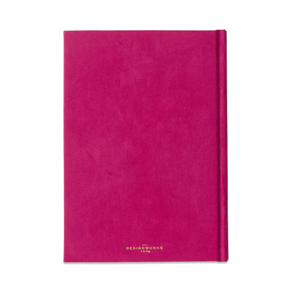 Hard Cover Suede Cloth Journal - Fuchsia