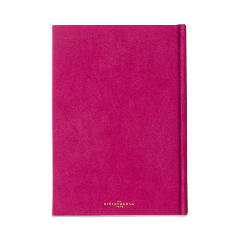 Hard Cover Suede Cloth Journal - Fuchsia