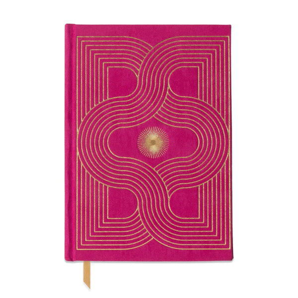 Hard Cover Suede Cloth Journal - Fuchsia