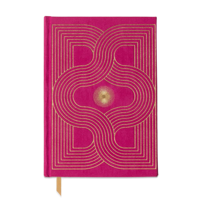 Hard Cover Suede Cloth Journal - Fuchsia