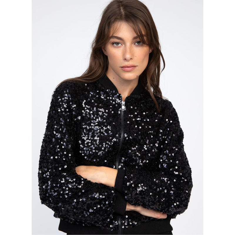 Helma Sequined Jacket - Black