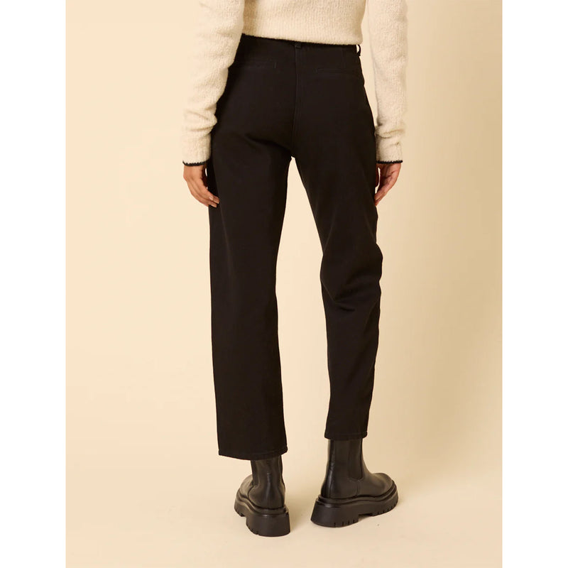High Rise Pleated Jeans - Black