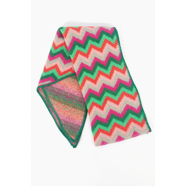 Honor Heavyweight Scarf - Green ZigZag