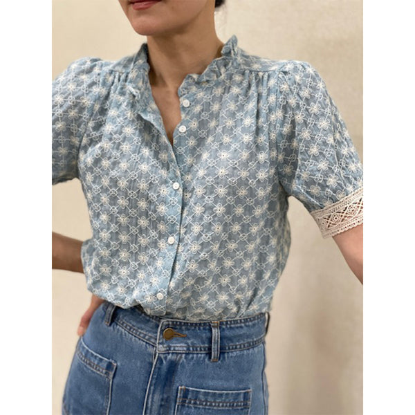 Ingrid Blouse - Sky Blue