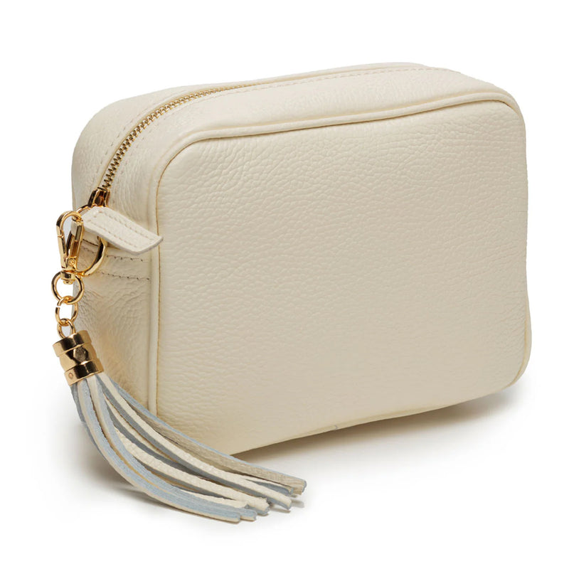 Crossbody Bag - Ivory with Pink Knitted Diamond Strap