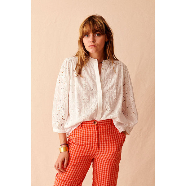 Ketty Embroidered Blouse - White