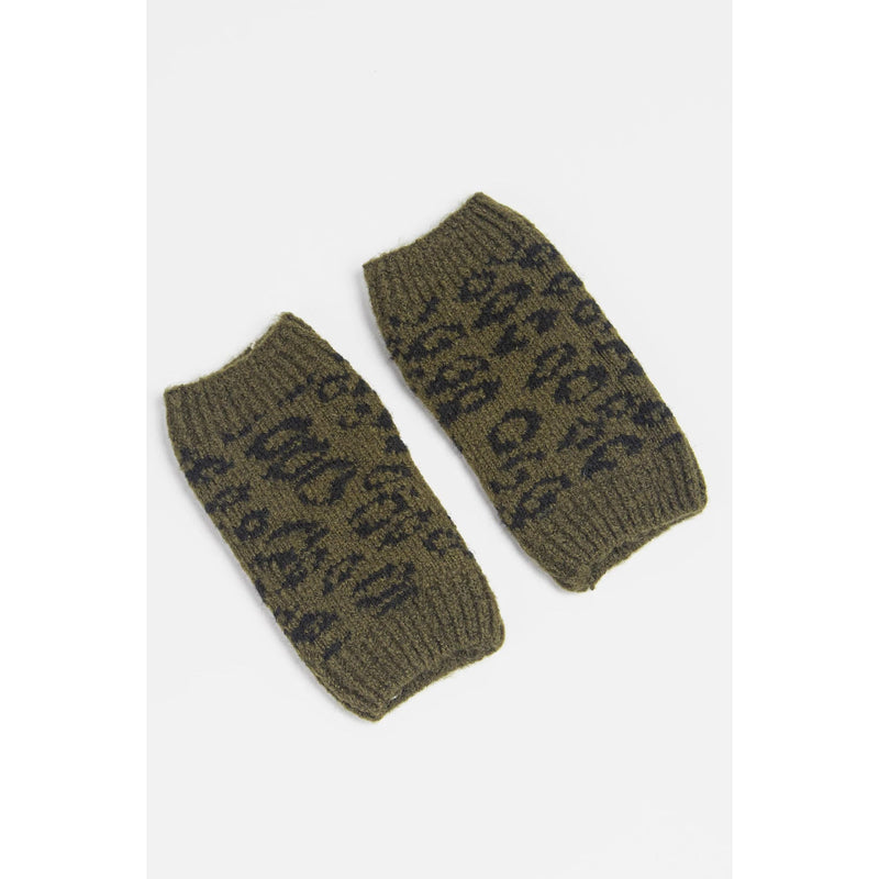 Ginger Wrist Warmers - Khaki Animal Print