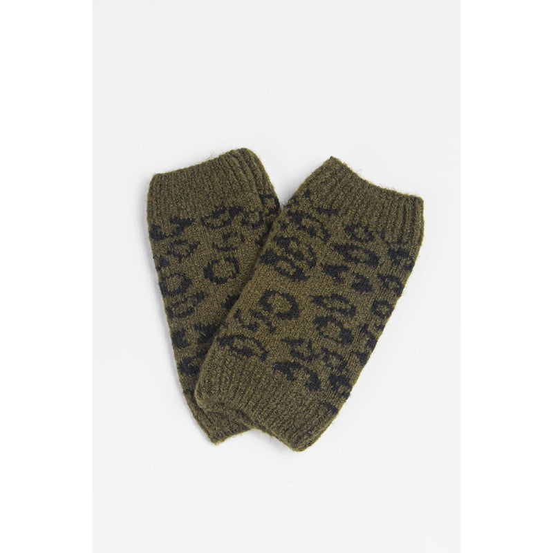 Ginger Wrist Warmers - Khaki Animal Print