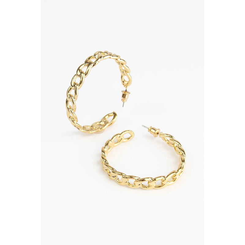 Large Chain Hoops Earrings - Gold