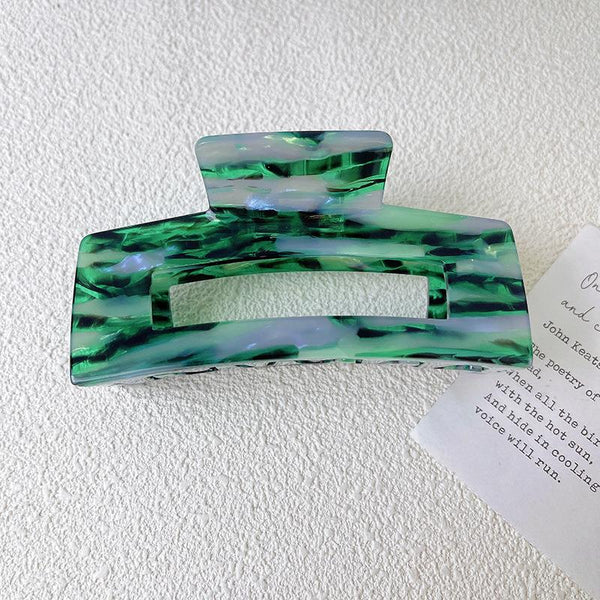 Large Resin Claw Hair Clip - Jade Green Marble
