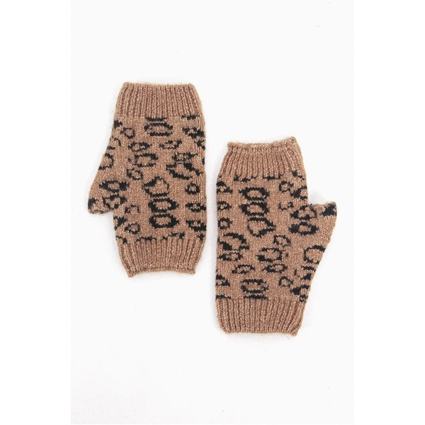 Ginger Wrist Warmers - Camel Animal Print