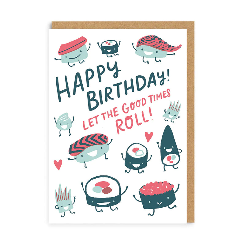 Let The Good Time Rolls Sushi Birthday Card