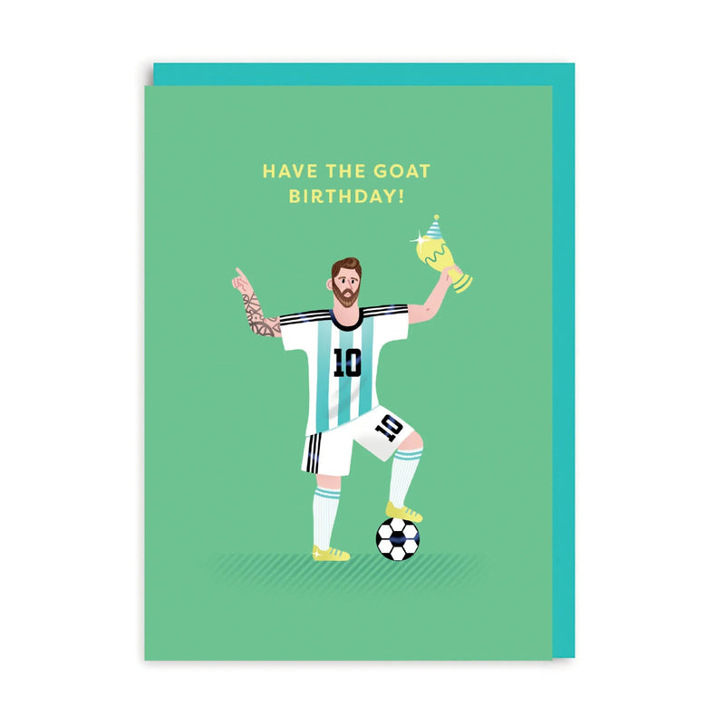 Lionel Messi Goat Birthday Card