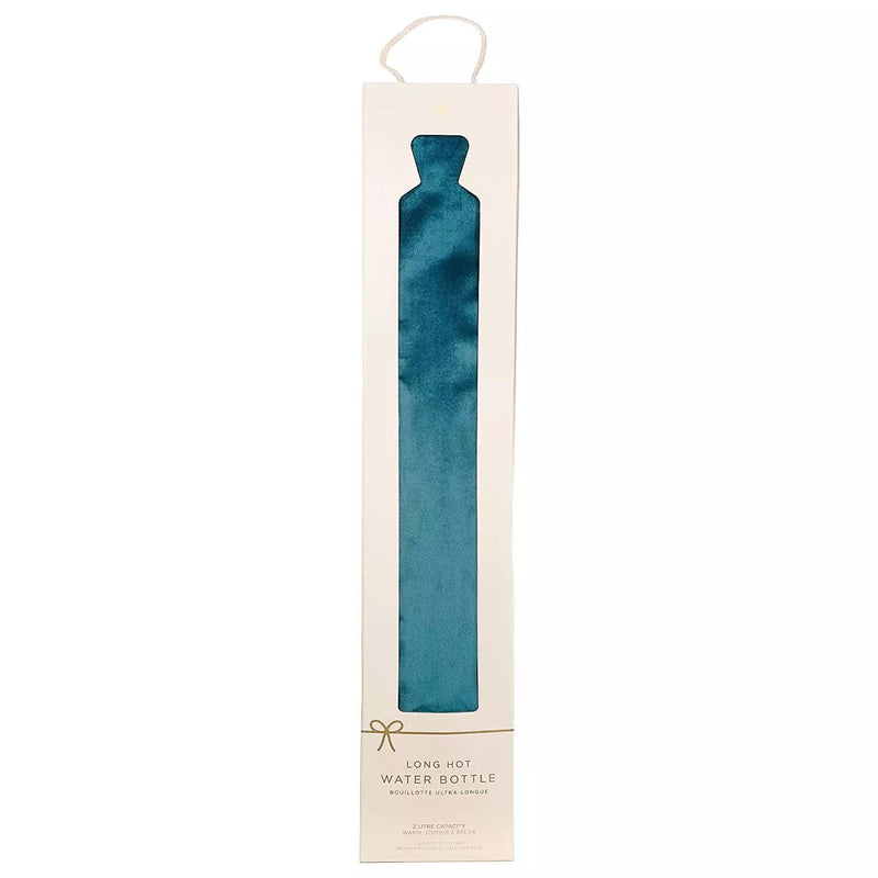 Long Hot Water Bottle - Teal Velvet