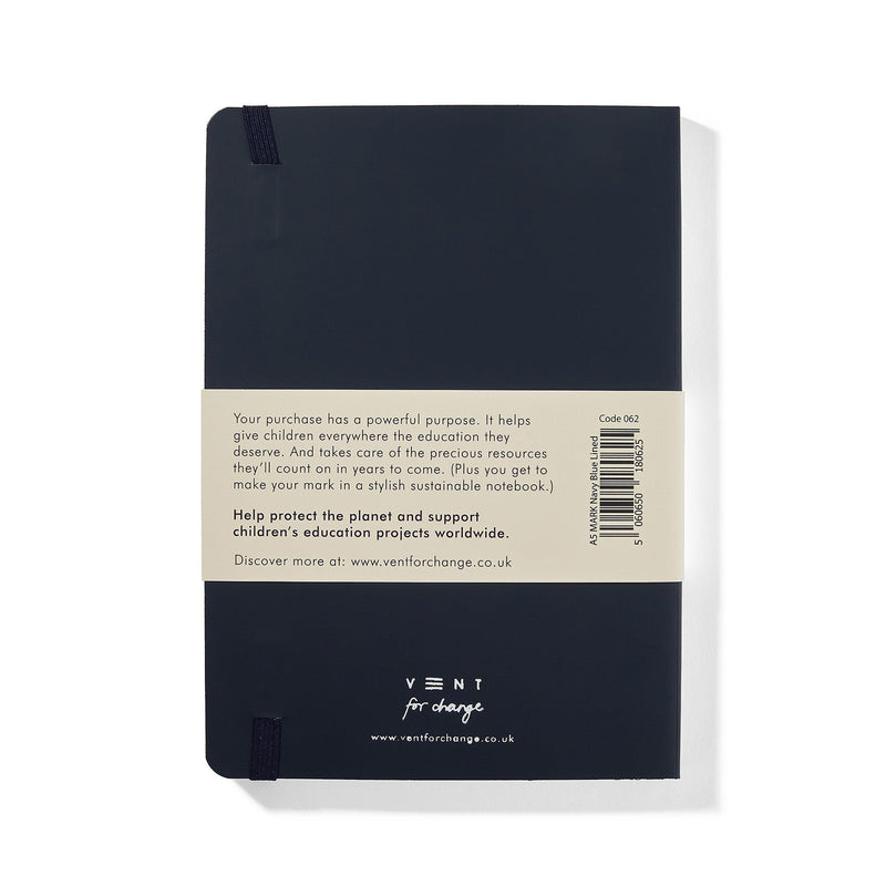 Make A Mark Recycled Leather Notebook - Navy