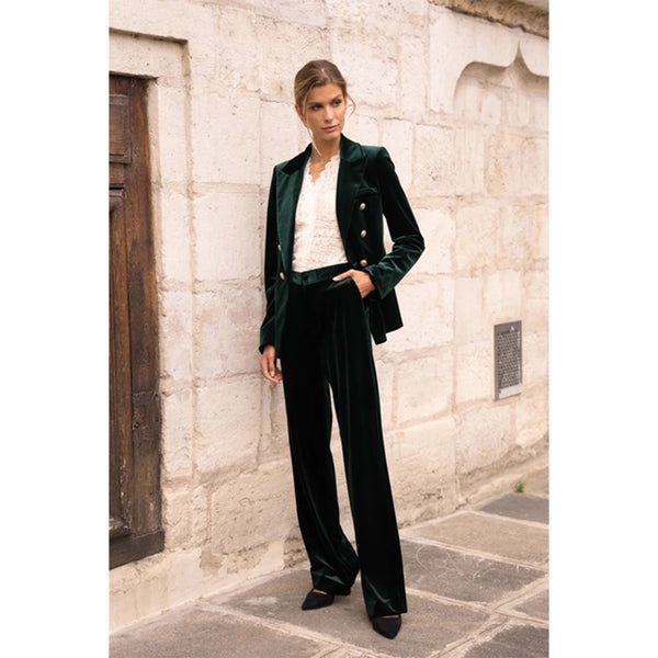 Mandy Velvet Blazer - Green