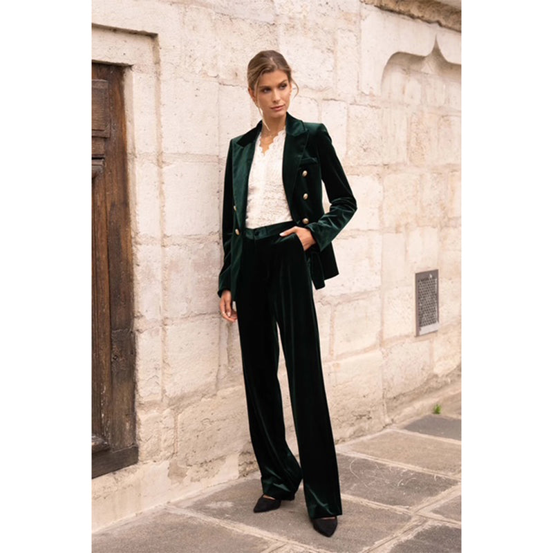 Mandy Velvet Blazer - Green