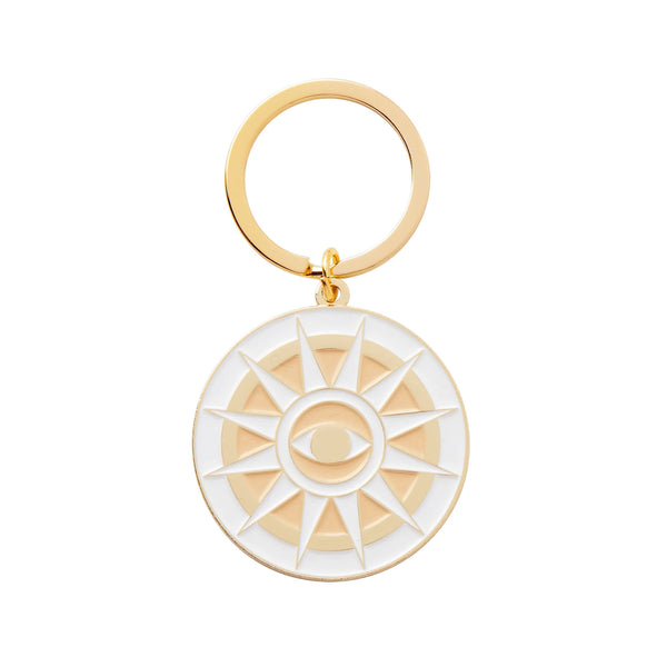 Mati Enamel Keyring - White Sun