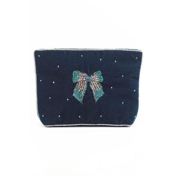 Medium Bow Pouch - Silver Blue