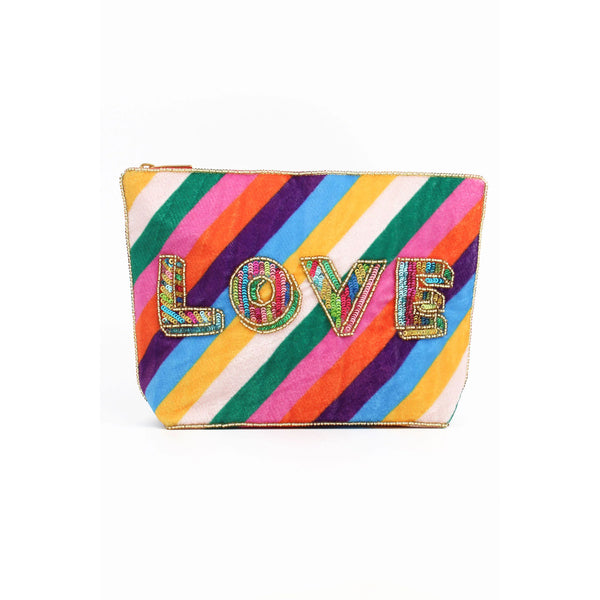 Medium Love Pouch - Rainbow Stripe