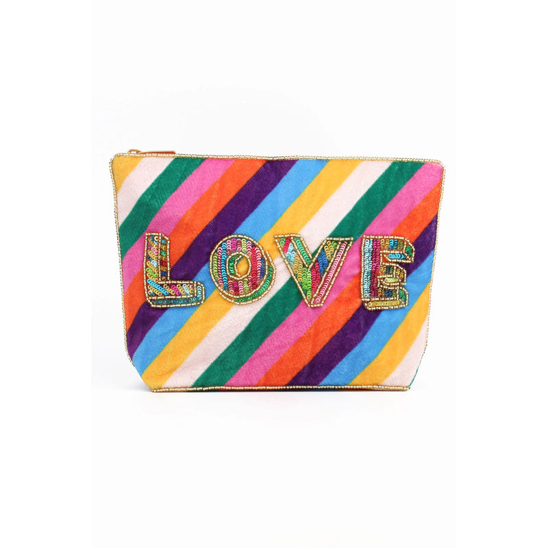 Medium Love Pouch - Rainbow Stripe