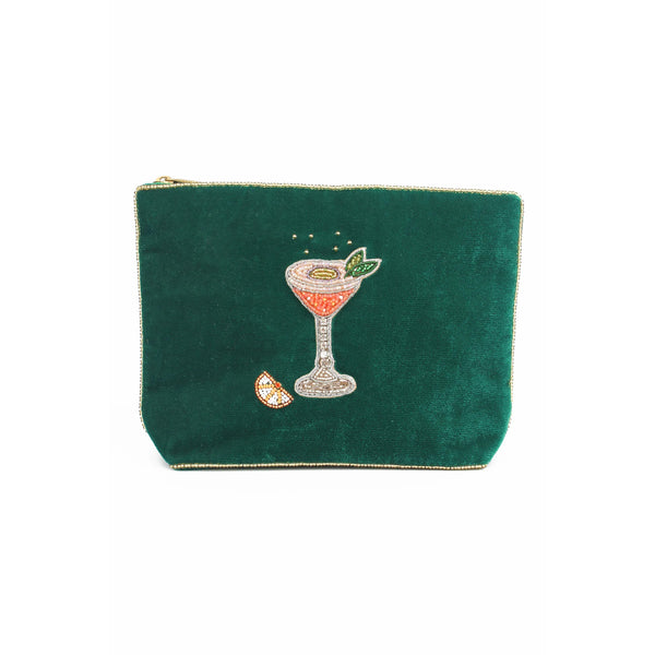 Medium Martini Cocktail Pouch - Dark Green