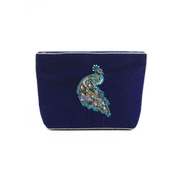 Medium Peacock Pouch - Cobalt
