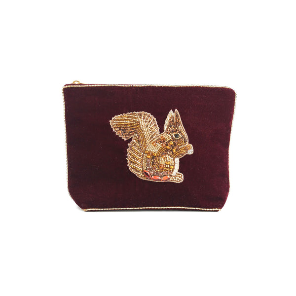 Medium Squirrel Pouch - Burgundy