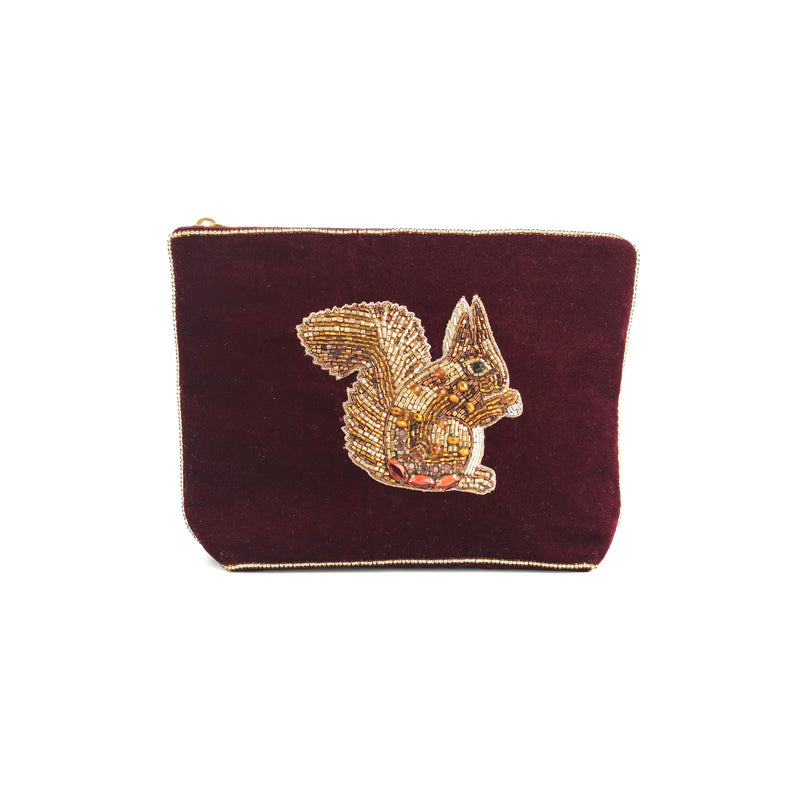 Medium Squirrel Pouch - Burgundy