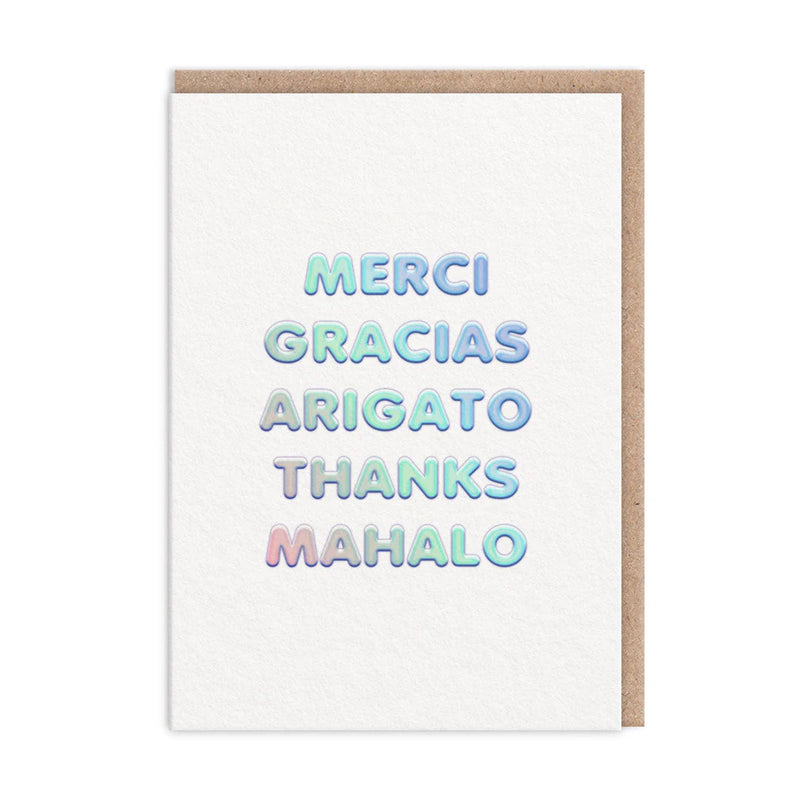 Merci, Gracias, Arigato, Thank You Card