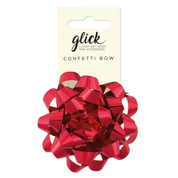 Metallic Confetti Bow - Red