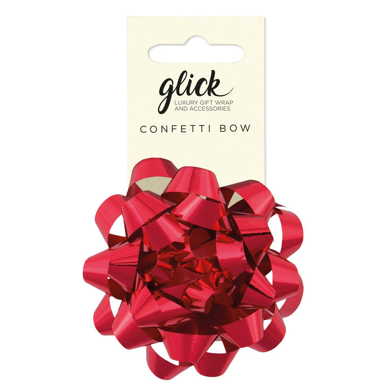 Metallic Confetti Bow - Red
