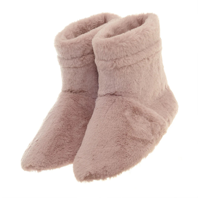 Microwavable Faux Fur Slipper Boots - Pink