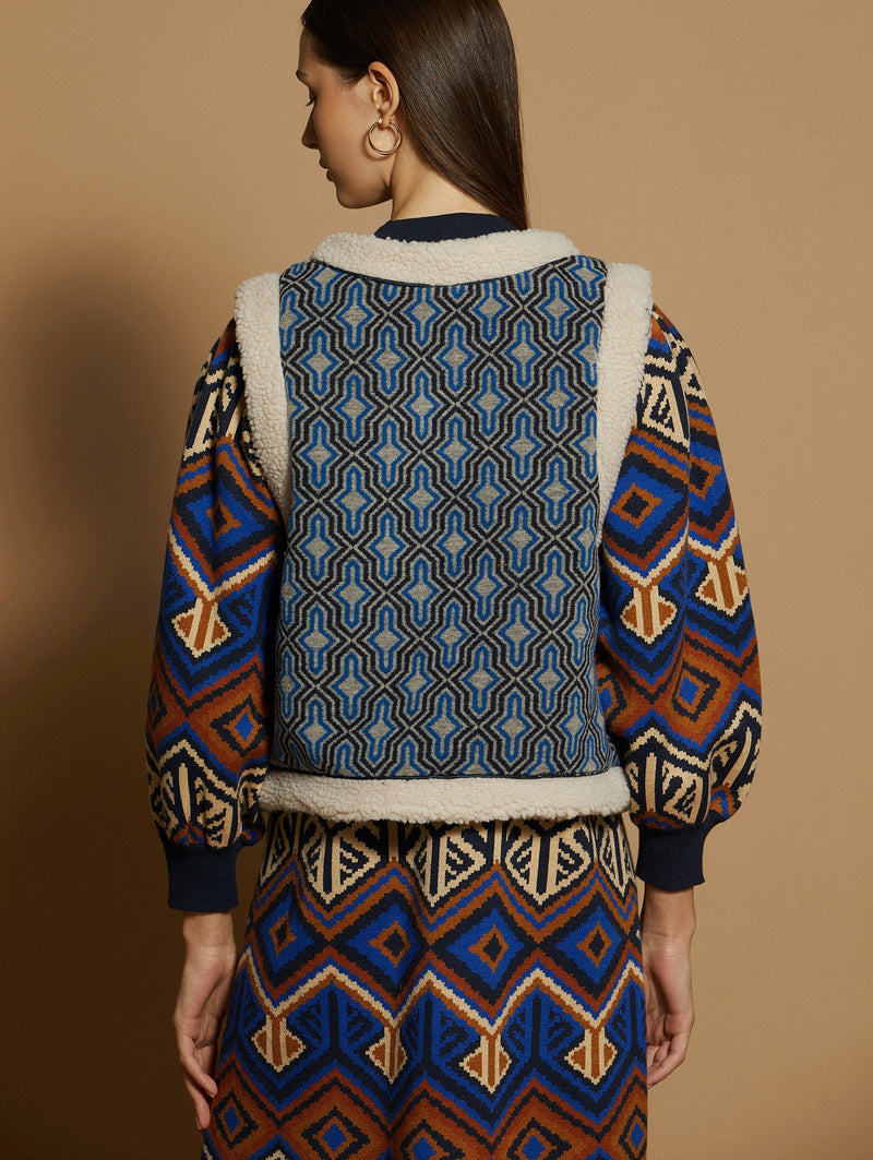 Mila Printed Vest - Geometric