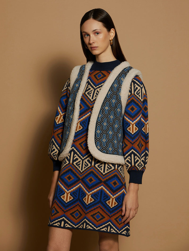 Mila Printed Vest - Geometric