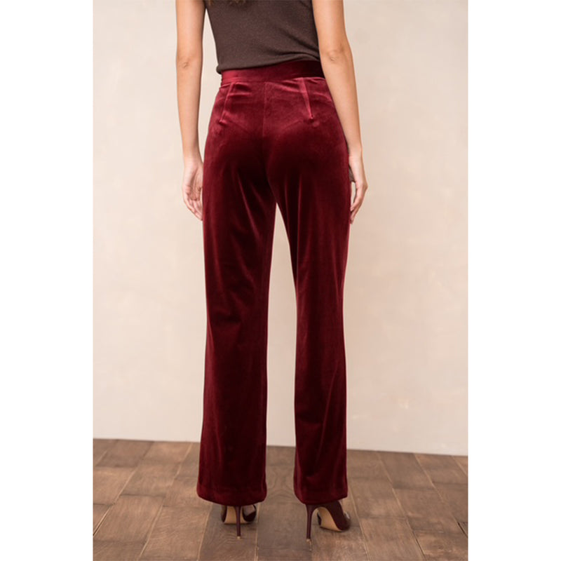 Millie Velvet Trousers - Burgundy