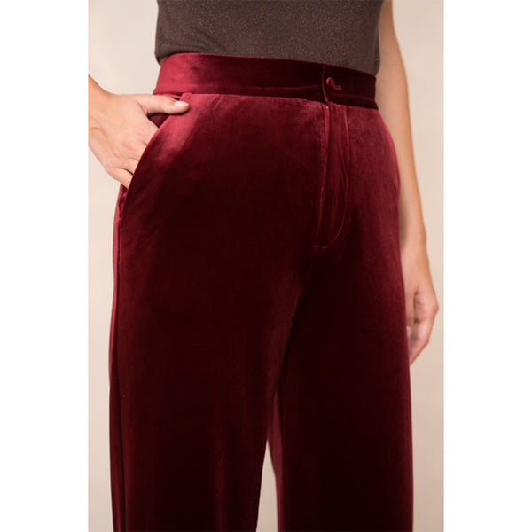 Millie Velvet Trousers - Burgundy
