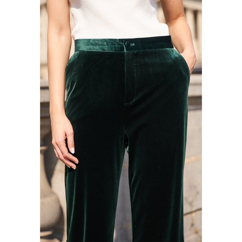 Millie Velvet Trousers - Green